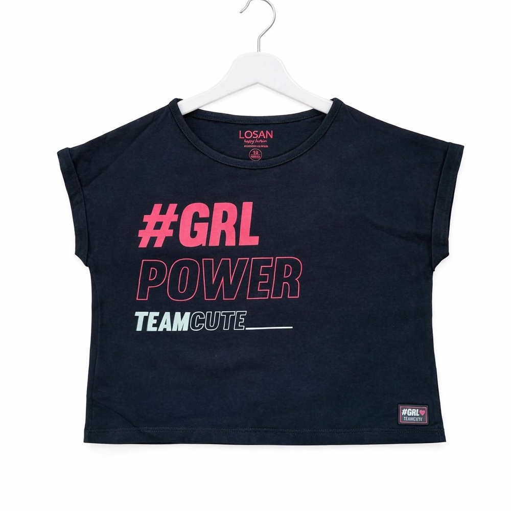 Navy #GRL Power Kids Tee